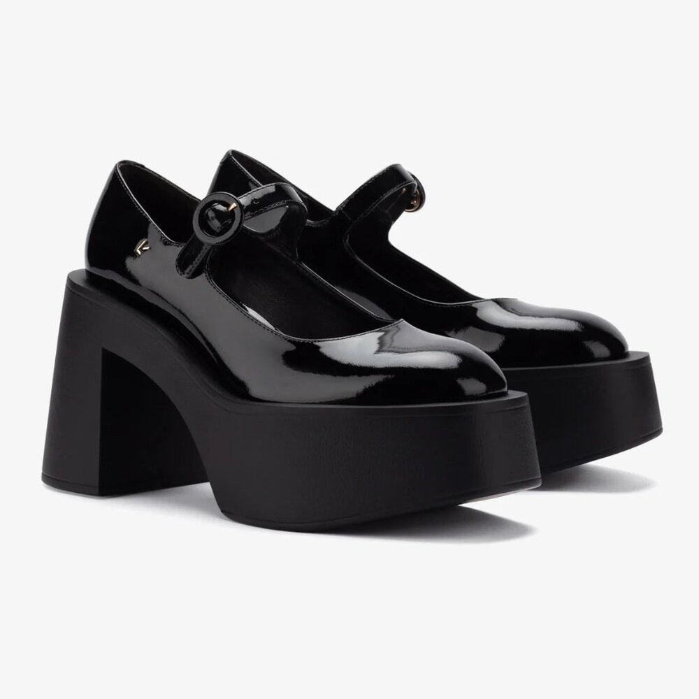 Larroude Platform Patent Mary Janes
